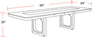 Parker House Escape - Dining 84 In. Rectangular Extendable Table With 8 Chairs and Server