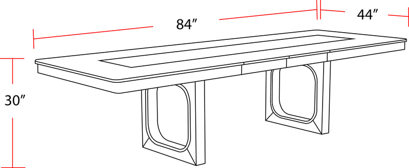 Parker House Escape - Dining 84" Rectangular Table with console & 8 caster chairs