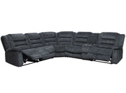 Parker Living Bolton - Misty Storm 6 Piece Modular Reclining Sectional and Entertainment Console