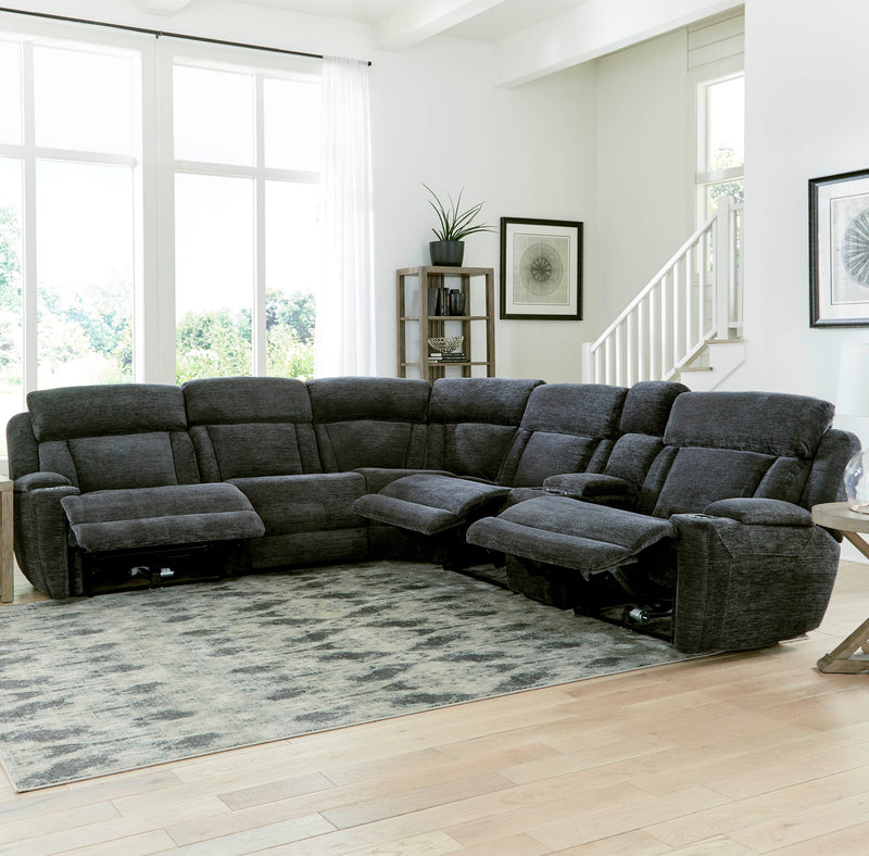 Parker Living Dalton 6 Piece Modular Power Reclining Sectional with Power Adjustable Headrests