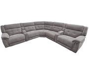 Parker Living Richland - Bristol Grey 7 Piece Modular Power Reclining Sectional with Power Adjustable Headrests