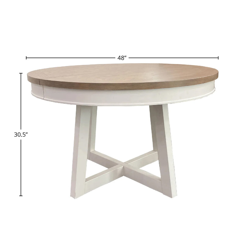 Parker House Americana Modern Dining 48 In. Round Extendable Dining Table and 4 Upholstered Chairs