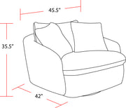 Parker Living Boomer - Mega Ivory Large Swivel Chair with 2 Toss Pillows