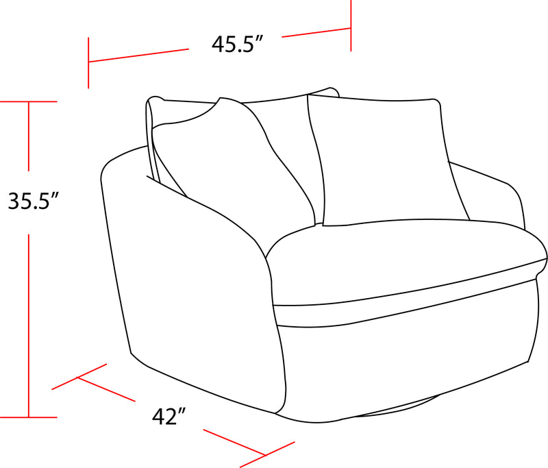 Parker Living Boomer - Utopia Sand Large Swivel Chair with 2 Toss Pillows