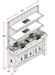 Parker House Lodge Dining 66 In. Buffet with Bar Hutch