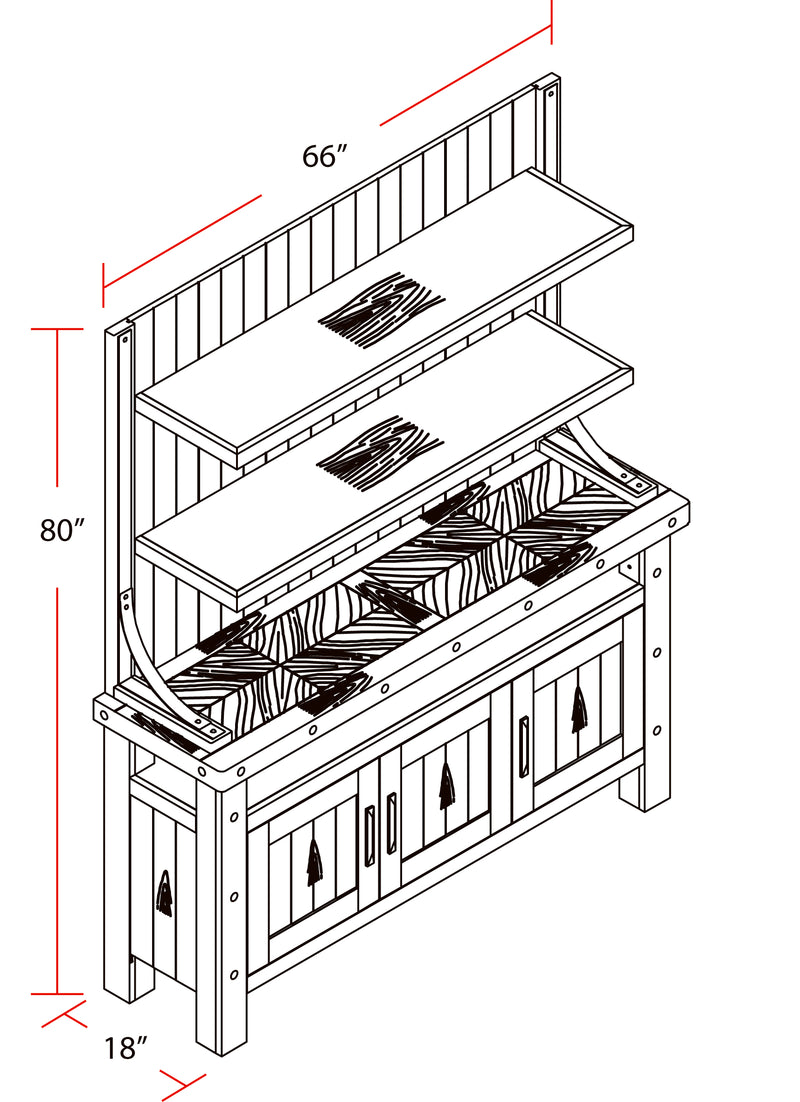 Parker House Lodge Dining 66 In. Buffet Server