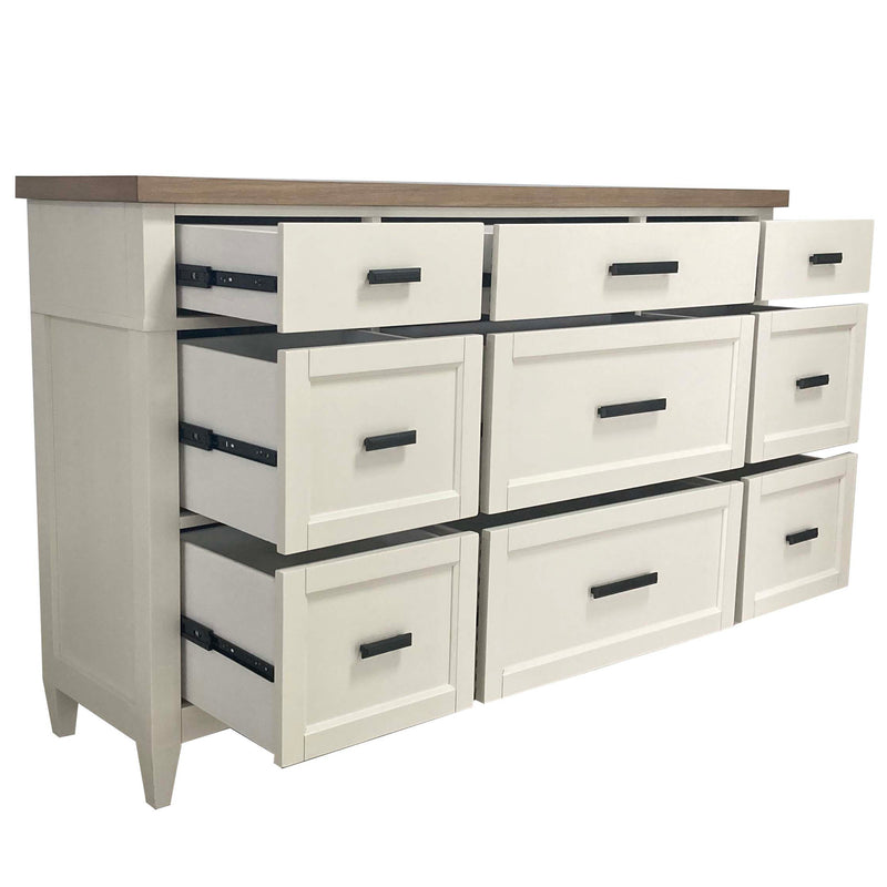 Parker House Americana Modern Bedroom King Platform Bed 2 Nightstands and Dresser with Mirror