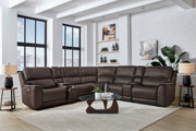 Parker Living Easton - Steamboat Brown 7 Piece Zero Gravity Power Reclining Sectional with Power Adjustable Headrests