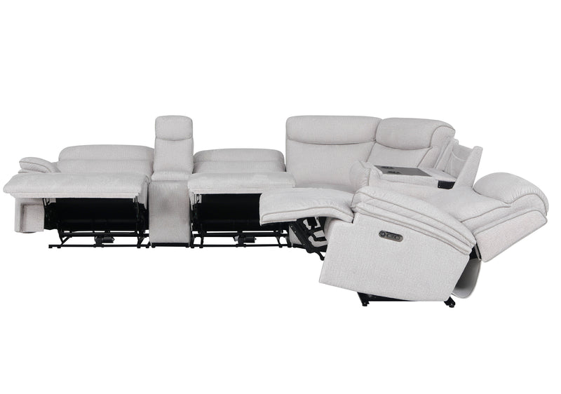 Parker Living Alpine - Airy Midnight 6 Piece Zero Gravity Power Reclining Sectional with Power Adjustable Headrests