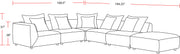 Parker Living Recess - Reptile Blue 6 Piece Modular Sectional