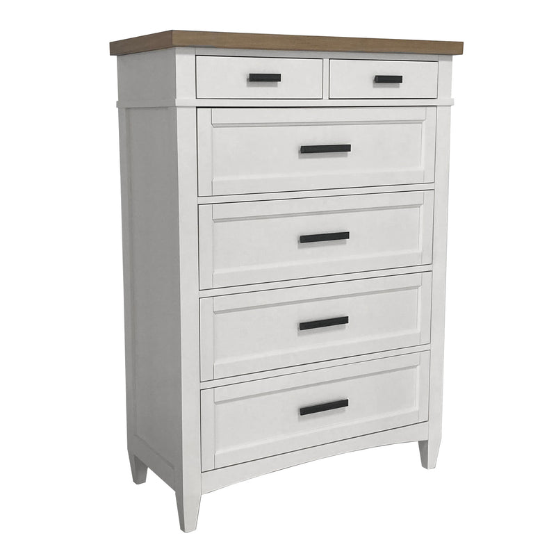 Parker House Americana Modern Bedroom King Platform Bed 2 Nightstands Dresser with Mirror and Chest