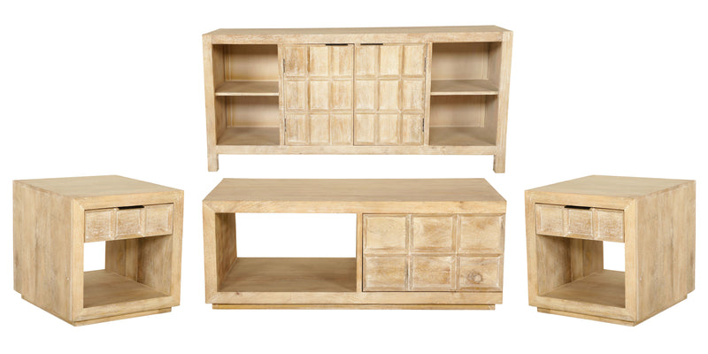 Parker House Laguna Rectangular Storage Cocktail Table with 2 End Tables and Console