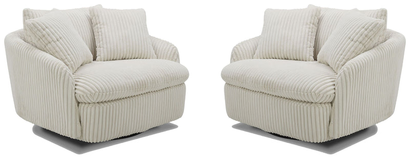 Parker Living Boomer Large Swivel Chair with 2 Toss Pillows Two Pack