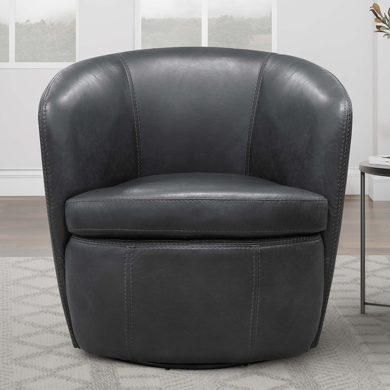 Parker Living Barolo 100% Italian Leather Swivel Club Chair