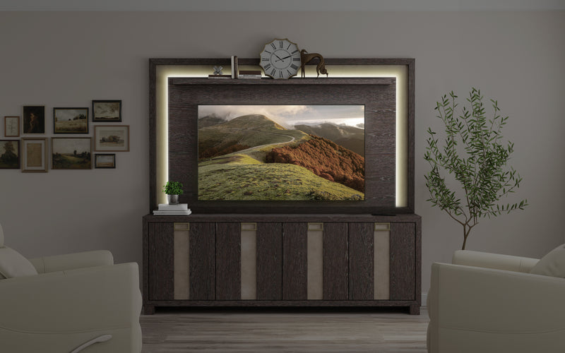 Parker House Ascent 90 in. TV Console with Hutch and Back Panel