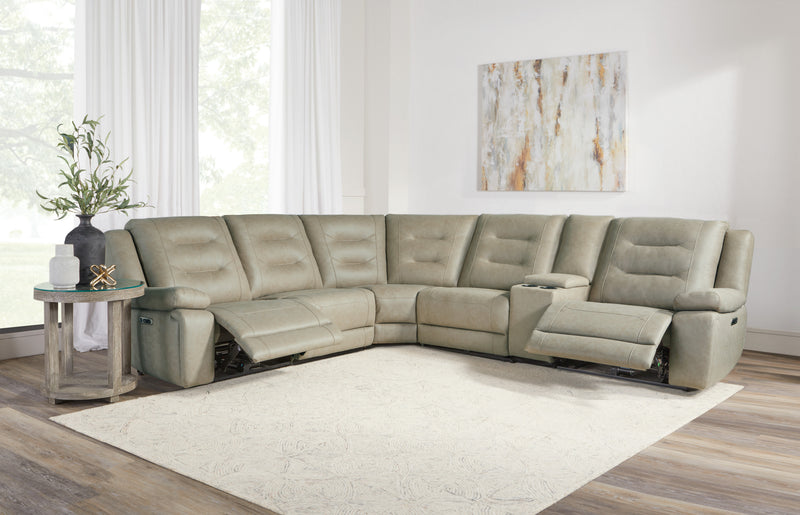 Parker Living Caldwell Fog 6 Piece Modular Power Reclining Sectional with Power Adjustable Headrests