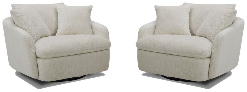 Parker Living Boomer Large Swivel Chair with 2 Toss Pillows Two Pack
