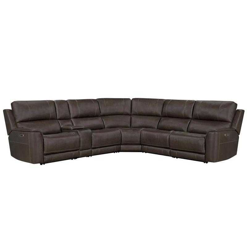 Parker Living Easton - Steamboat Brown 6 Piece Zero Gravity Power Reclining Sectional with Power Adjustable Headrests