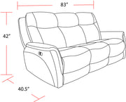 Parker Living Linus - Hudson Grey Power Reclining Sofa and Recliner