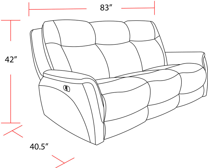 Parker Living Linus - Hudson Grey Power Reclining Sofa Loveseat and Recliner