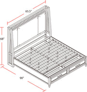 Parker House Americana Modern Bedroom Queen Shelter Bed 2 Nightstands and Dresser with Mirror