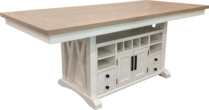 Parker House Americana Modern Dining 72 inch Island Counter Height Extendable Dining Table