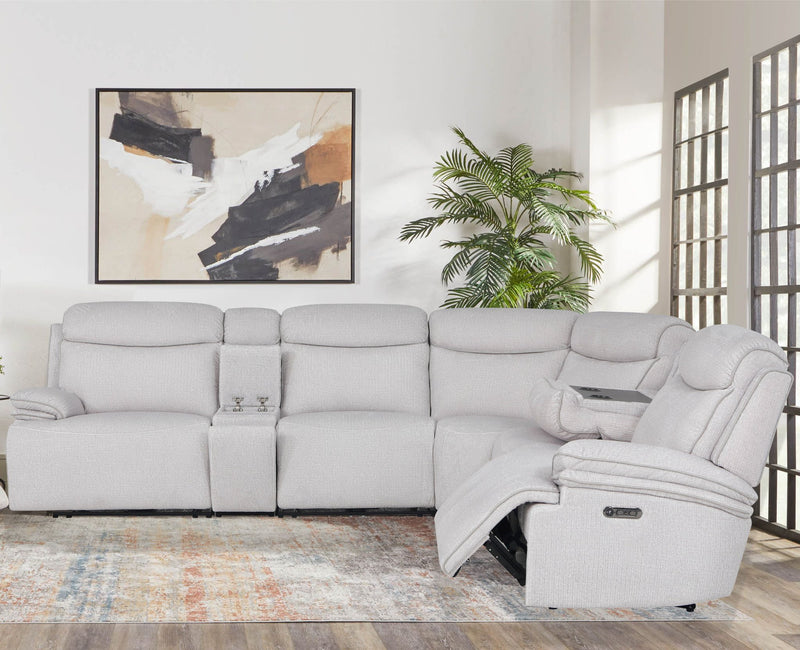 Parker Living Alpine - Airy Midnight 6 Piece Zero Gravity Power Reclining Sectional with Power Adjustable Headrests