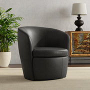 Parker Living Barolo - Vintage Slate 100% Italian Leather Swivel Club Chair