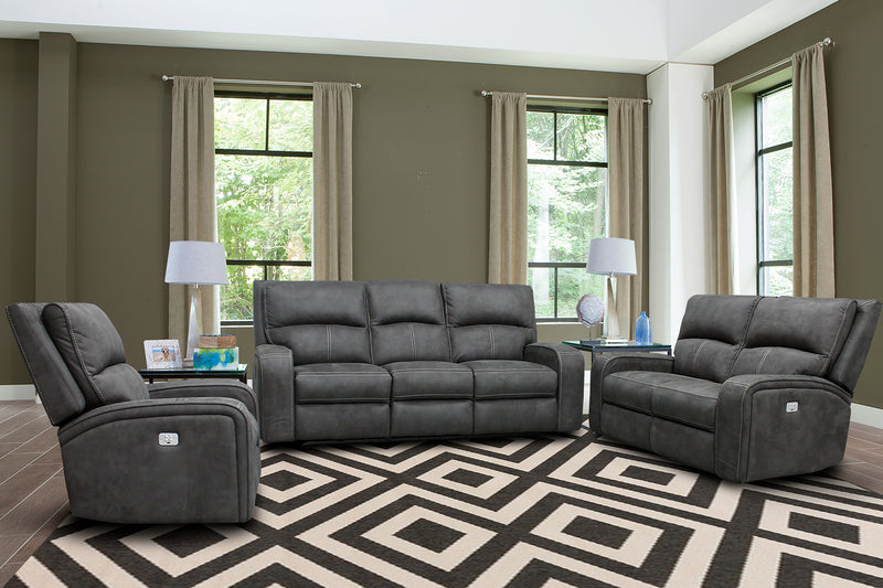Parker Living Polaris - Slate Power Reclining Sofa Loveseat and Recliner