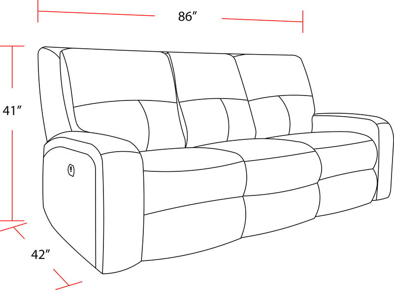 Parker Living Polaris - Bizmark Grey Power Reclining Sofa Loveseat and Recliner