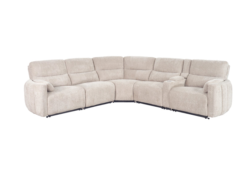 Parker Living Modesto - Buttercream 6 Piece Modular Power Reclining Sectional with Power Adjustable Headrests