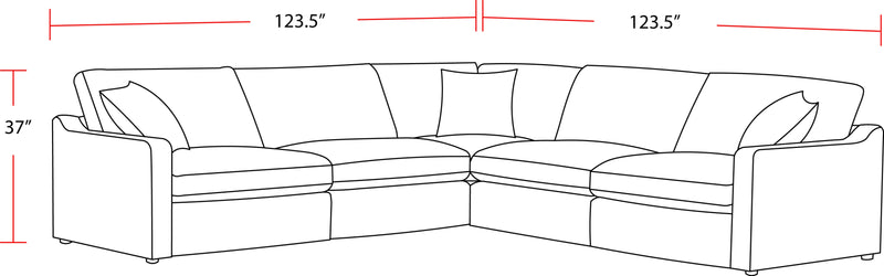 Parker Living Surrender- Burmese Nature 5 Piece Modular Sectional