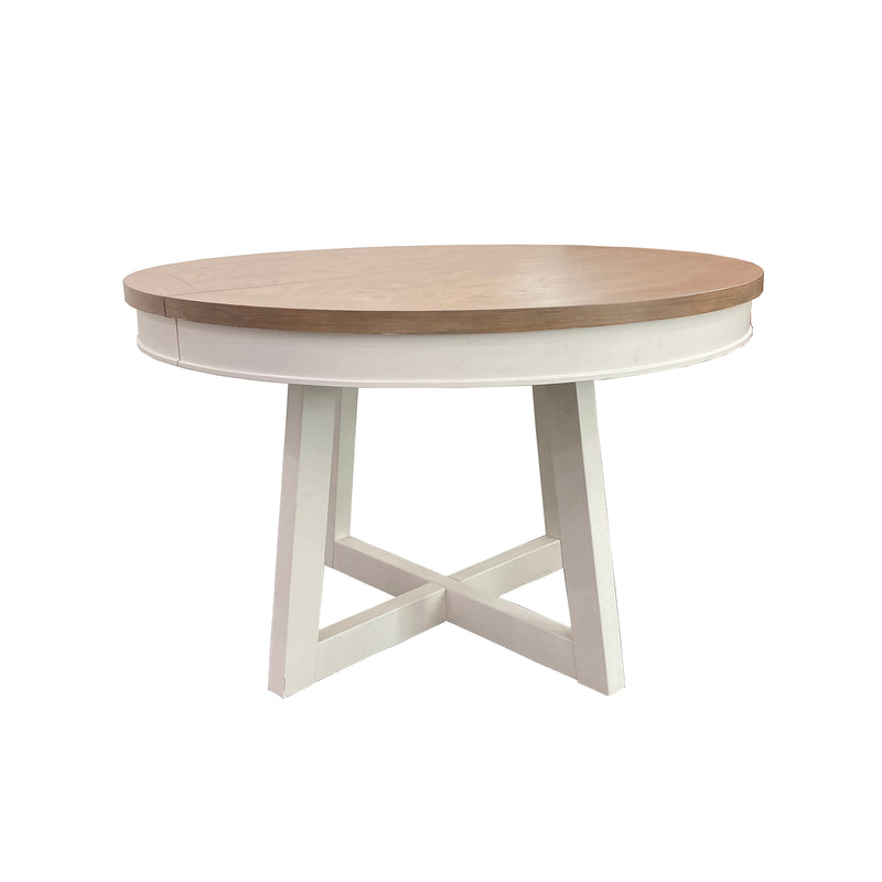 Parker House Americana Modern Dining 48-66 inch Round Dining Table and 4 Black Barrel Chairs
