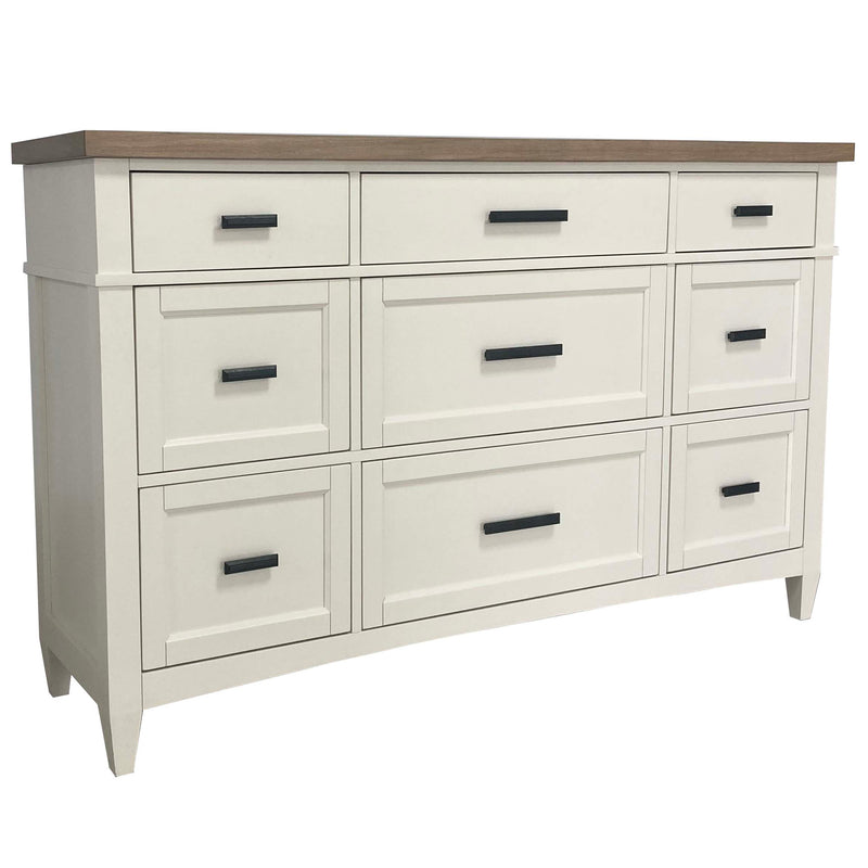 Parker House Americana Modern Bedroom Queen Platform Bed 2 Nightstands Dresser with Mirror and Chest