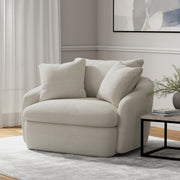 Parker Living Boomer - Utopia Sand Large Swivel Chair with 2 Toss Pillows Two Pack