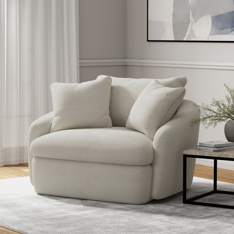 Parker Living Boomer - Utopia Sand Large Swivel Chair with 2 Toss Pillows Two Pack