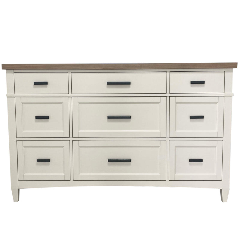Parker House Americana Modern Bedroom Queen Shelter Bed 2 Nightstands Dresser with Mirror and Chest