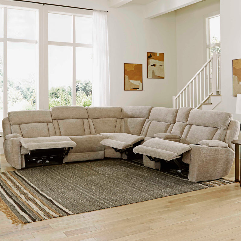 Parker Living Dalton 6 Piece Modular Power Reclining Sectional with Power Adjustable Headrests