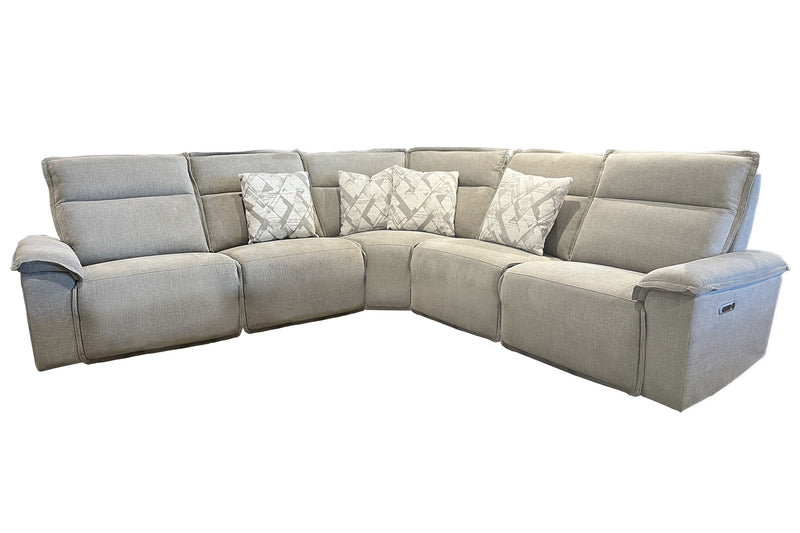 Parker Living Perimeter - Hearth Stone 5 Piece Modular Power Reclining Sectional with Power Adjustable Headrests
